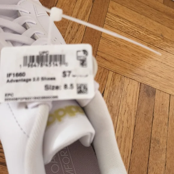 Brand New With Tags Adidas Advantage 2.o Women's White Sneakers - Picture 4 of 4